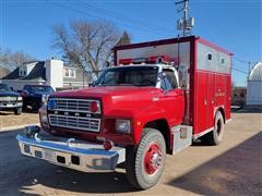 1982 Ford F700 S/A Fire Rescue Box Truck 