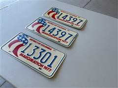 1977 Inauguration License Plates 