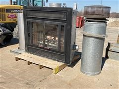 Natural Gas Fireplace Insert W/ Stove Pipe 