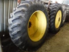 John Deere Firestone 18.4R38 Dual Tires, Rims, & Hubs 