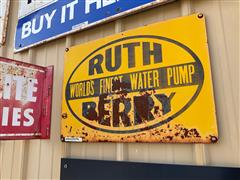 Ruth Berry Water Pump Metal Sign 