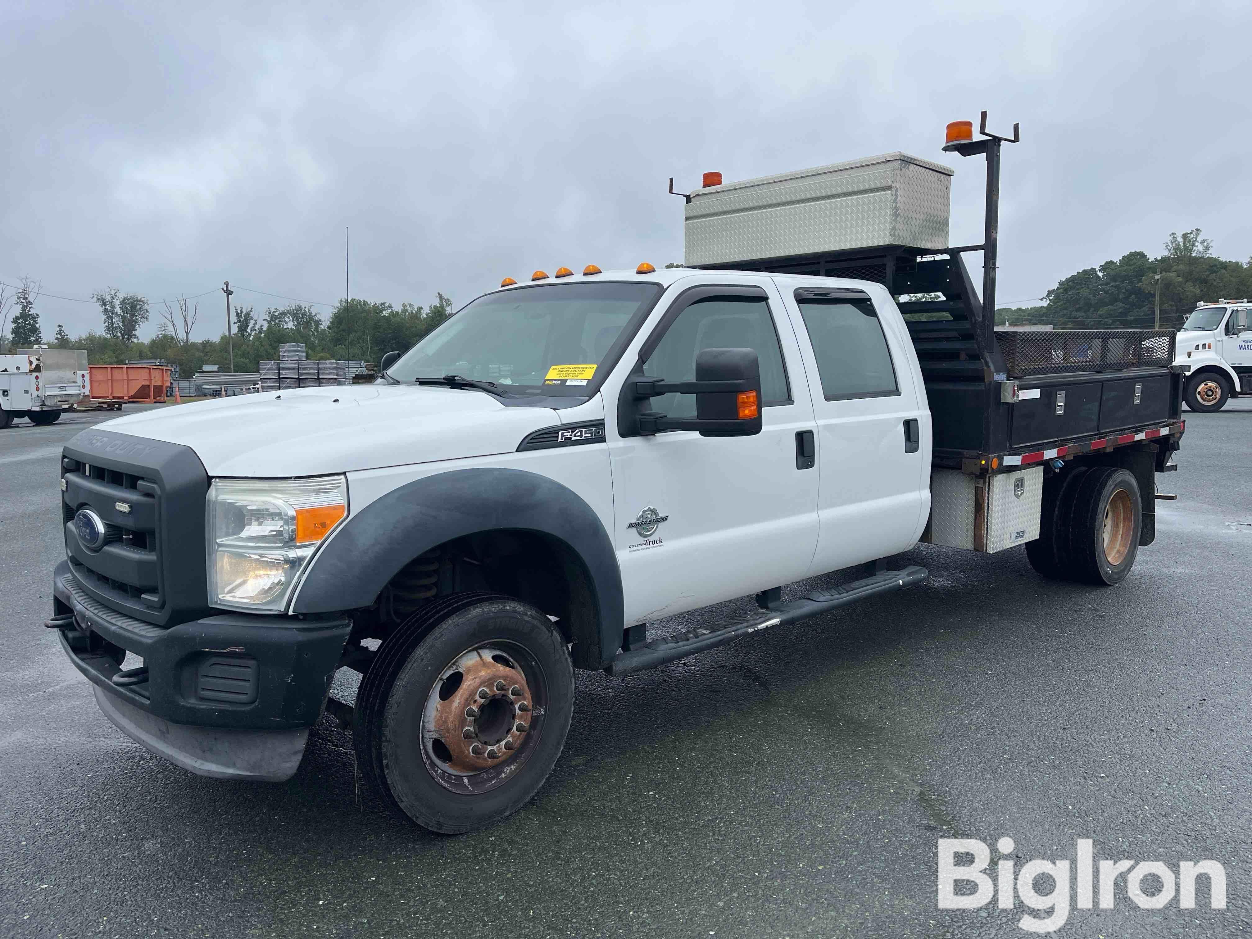 2014 Ford F450 XL Super Duty 2WD Crew Cab Flatbed Service Truck 