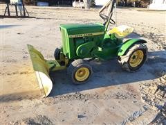 1967 John Deere 110 Garden Tractor W/Front Blade 