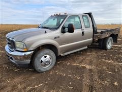 2004 Ford F350 Super Duty 4x4 Extended Cab Flatbed Dually Diesel Pickup 