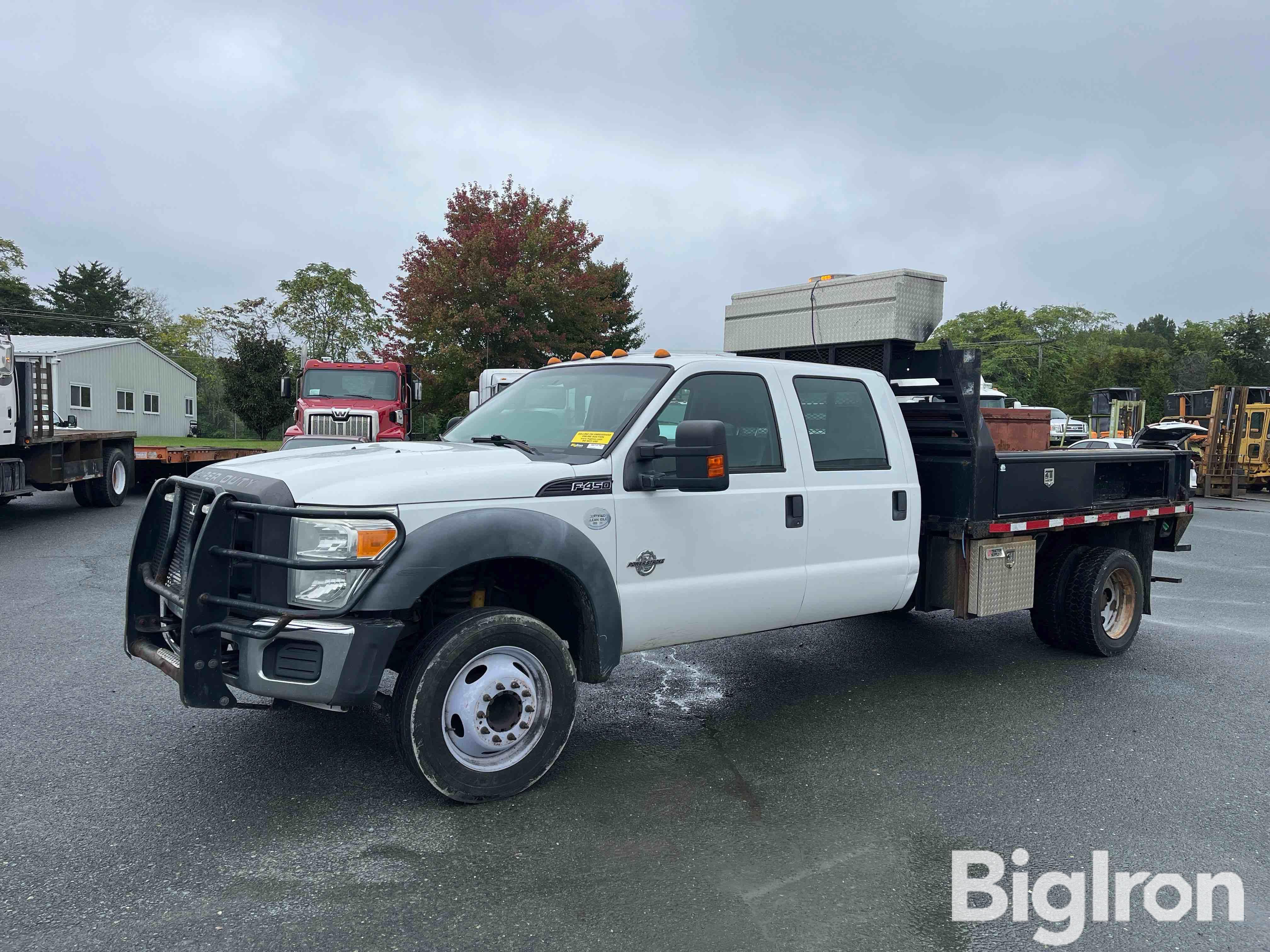 2011 Ford F450 XL Super Duty 2WD Crew Cab Flatbed Service Truck 