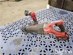 Milwaukee 18V Cordless Sawzall & Work Light W/Batteries 