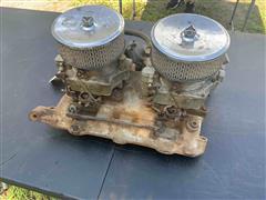 1957-58 Mopar 354-392ci Dual 4 Barrel Intake & Carbs 