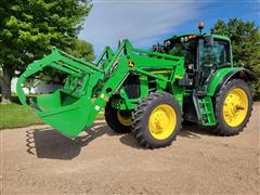 2012 John Deere 7330 Premium MFWD Tractor W/Loader 