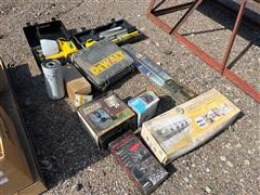 Dewalt Drill, Bit Sharpener, & Tools 