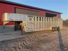 2007 Wilson PSGN-5730T Foreman Tri/A Aluminum Livestock Trailer 