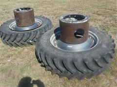 Case IH Front Dual 380/85R34 Tires, Rims, & Spacers 