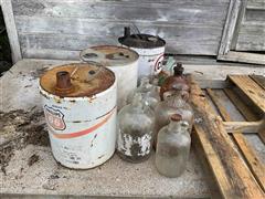 Oil Cans/Glass Bottles 