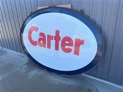 Double Sided Vintage Oval Porcelain Carter Sign 