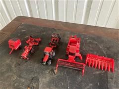 International Toy Tractors W/ Implements, Combine & Baler 