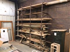 Metal Storage Rack & Miscellaneous Wood 