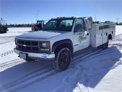 2000 Chevrolet 3500 4WD Dually Pickup w/ Service Box 