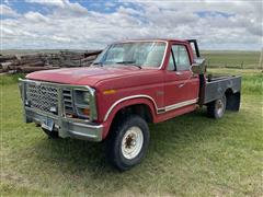 1984 Ford F250 4x4 Flatbed Pickup W/Bale Bed 