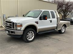 2008 Ford F250 Lariat Super Duty 4x4 Extended Cab Flatbed Pickup 