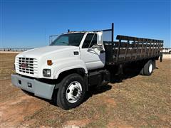 2002 GMC C6500 S/A Stake Body Flatbed Truck 