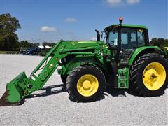 2019 John Deere 6155M MFWD Tractor W/Loader 