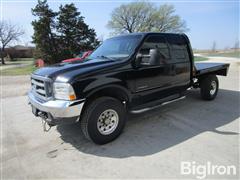 2000 Ford F350 Super Duty Extended Cab 4x4 Flatbed Pickup 