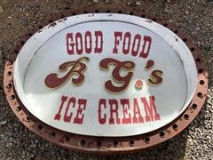 B G's Ice Cream Light Up Sign 