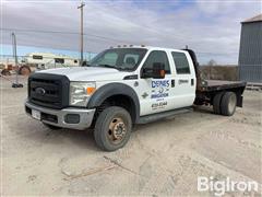 2014 Ford F450 4x4 Crew Cab Flatbed Dually Pickup 