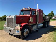 1989 Peterbilt 379 T/A Flatbed Truck 