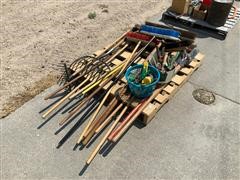 Brooms, Pitch Forks, Rakes, Small Gardening Tools 