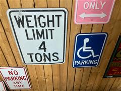 Weight Limit / Handicap Metal Signs 