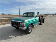 1979 Ford F250 4x4 Flatbed Pickup W/Bale Bed 