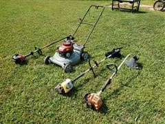 Craftsman Lawn Mower & 3 String Trimmers 