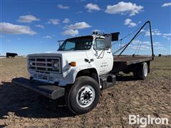 1981 GMC C70 S/A Flatbed Truck W/Winch & Gin Poles 