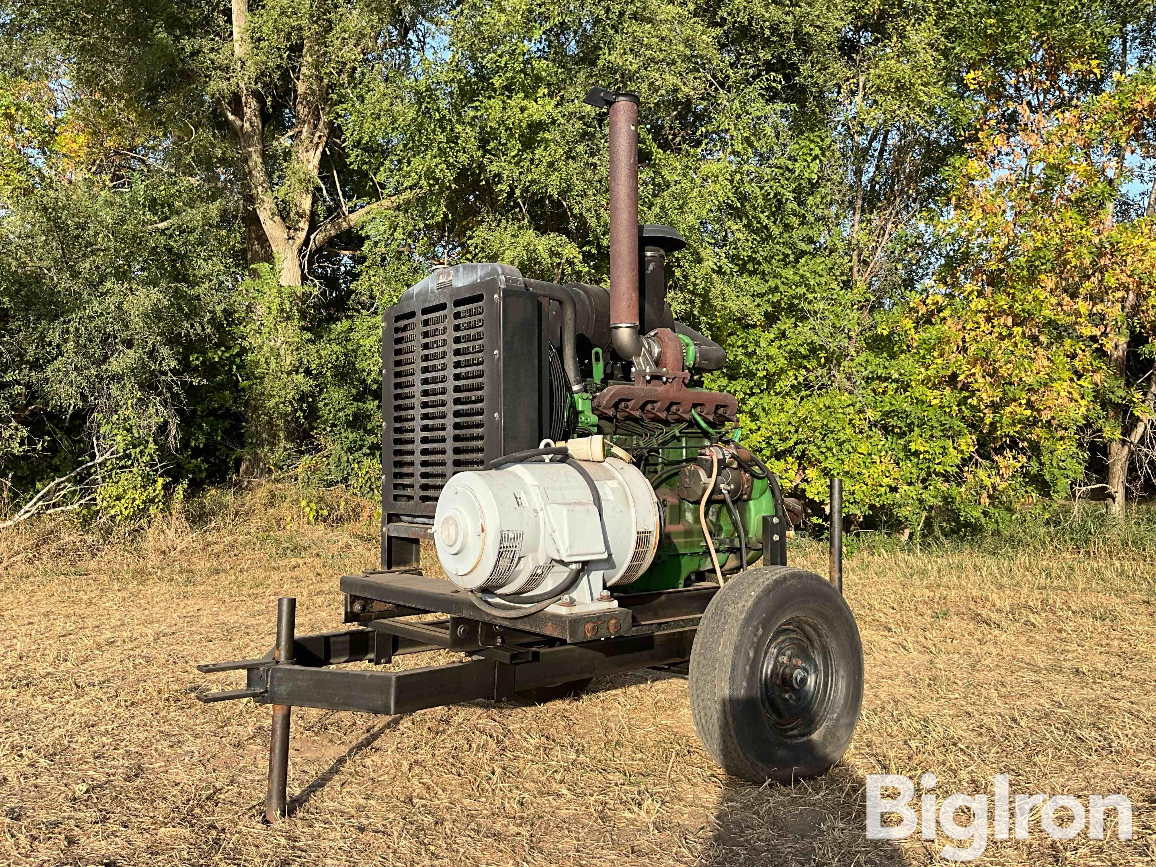 John Deere 6068T 6-Cyl Diesel Power Unit W/Generator On Cart 