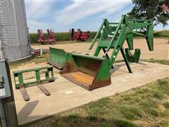 John Deere 740 Self Leveling Loader W/bucket, Pallet Forks, Dozer Blade 