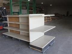 Double Stack Shelf Unit W/End Cap Shelving 