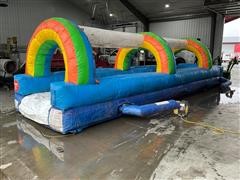 2014 30' Rainbow Single Lane Slip-N-Slide Bounce House 