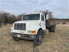 1990 International 4700 S/A Flatbed Dump Truck 