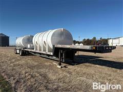 1998 Fontaine T/A Spread Axle Drop Deck Sprayer Tender Trailer W/Tanks & Pump 