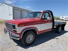 1985 Ford F150 4x4 Flatbed Pickup 