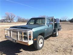 1988 Dodge W250 4x4 Flatbed Service Truck W/Welder's Bed 