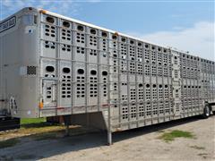 2009 Wilson PSDCL-402 53' T/A Spread Axle Livestock Trailer 