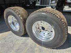 Michelin 455/55R22.5 Truck Drive Tires On Alcoa Wheels 