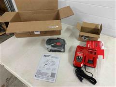 Milwaukee M18 Red Lithium Battery And Charger 