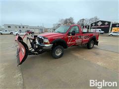 1999 Ford F250 Super Duty 4x4 Pickup W/Western Snow Plow 