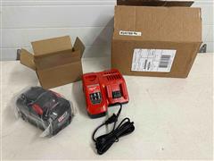 Milwaukee M18 Red Lithium Battery And Charger 