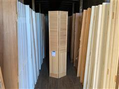 Pine Wood Louvered Bi-Fold Interior Doors 