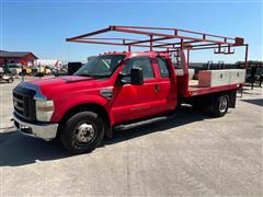 2008 Ford F350 XL Super Duty 2WD Extended Cab Flatbed Utility Truck 