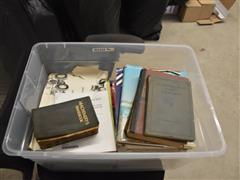 Tote Of Books And Tractor Manuals 