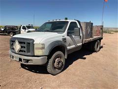 2009 Ford F550 XL Super Duty 4x4 Flatbed Truck 